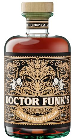Doctor Funk's Tiki Spiced Rum | 70cl | 40% abv | Award Winning Delicious Caribbean Spiced Rum infused with Pineapple, Pimento & a touch of Cinnamon.