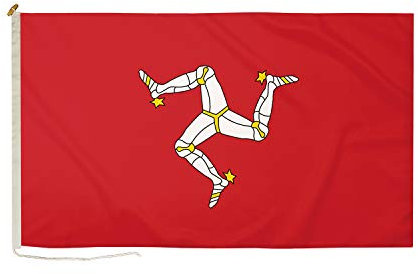 DuraFlag Isle of Man Flagge, klein, 50,8 x 30,5 cm, Seil und Knebelverschluss, Premium-Qualität, 50 x 30 cm