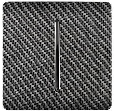 Trendi Switch 1 Gang Modern Designer Retractive Doorbell Switch in Carbon Fibre