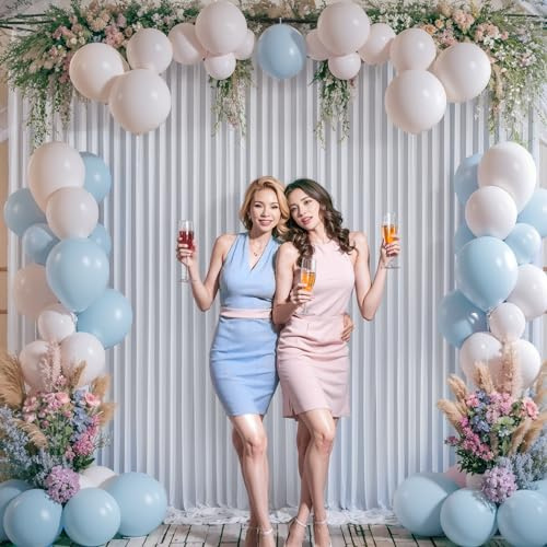 Suppromo 10ft x 10ft Silver Grey Backdrop Curtain for Parties Wedding Wrinkle Free Backdrop Drapes Panels for Baby Shower Birthday Photo Photography Polyester Fabric Background Decoration