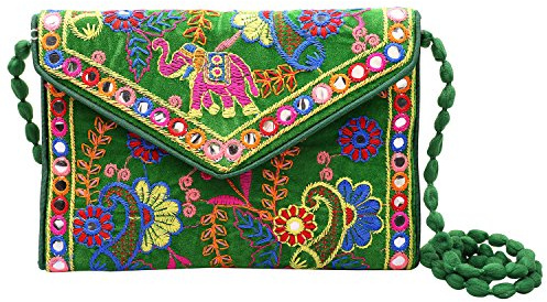Craft Trade Rajasthani Mini Clutch-Taschen für Frauen Indisch Jaipuri-Kunst Handtasche für Damen Handbestickte Clutch Umhängetasche für Hochzeits Party und Geschenke