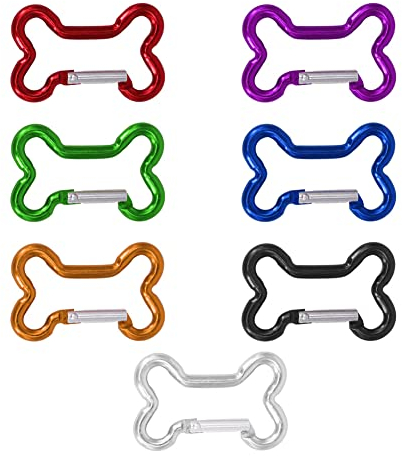 Imtrub Karabiner in Knochenform - 10 Stück Rucksackschnalle aus Aluminiumlegierung - Knochenform Schlüsselanhänger Clips Karabiner für Reisen Camping
