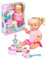 Nenuco - Happy Birthday, Geburtstagspuppe zum Verschenken an Kinder ab 3 Jahren, mit Krone, Spielzeugkuchen und austauschbarer Zahlenkerze, Famosa (NFN44000)