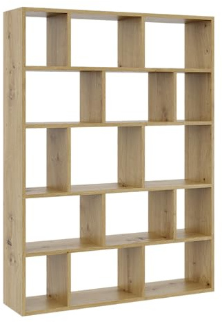 KUBUTKU Bücherregal Groß Wandregal mit 15 Fächern 141x105x18 Hängeregal Mordern Deko Schweberegal für Wohnzimmer Schlafzimmer Büro (Artisan)