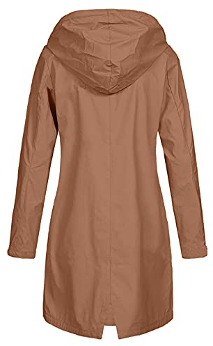 Softshelljacke Damen, Sweatshirt Jacke Damen Mit Kapuze Dünne Regenjacke Damen, Regenjacke Damen Große Größen Regenjacken Für Damen Regenjacke Damen, Regenjacke Schwarz Damen(3-Khaki,XL