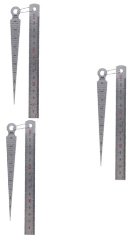 Housoutil 3sets Welding Depth Ruler Straight Edge Steel Rule Taper Metric Gauge for Welders