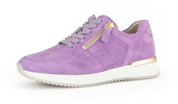 Gabor Damen Low-Top Sneaker, Frauen Halbschuhe,Wechselfußbett,Best Fitting,schnürer,Plateausohle,Sportschuhe,lila Light (Gold),40 EU / 6.5 UK