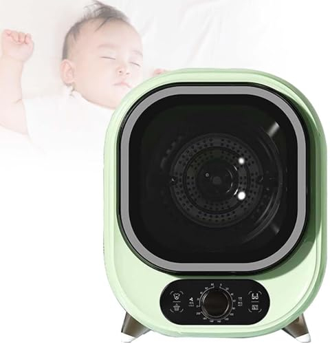 SKIHOT Tragbarer Mini-Wäschetrockner,Kompakter 450-W-Wäschetrockner,Doppelter Temperaturgesteuerter Sonde,Innenvolumen des Fasses 0,8 Kg,Für Wohnung, Zuhause,Wohnheim,Green