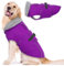 Lelepet Warmer Hundemantel, Reflektierende Hundefleeceweste Wasserdicht Hundejacke Winddicht Wintermantel, Hund Kaltwettermantel mit Verstellbarer Schnalle Fleecefutter Hund Schneeanzug (Lila, 2YL)