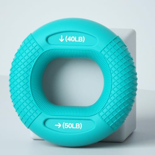 UBRAVE Hand Grip Strengthener, 40-50lbs(Blau) Silicone Grip Strengthener Ring(1Pcs ), Silicone Rings for Muscle Training, Forearm and Finger, Sports, Rock Climbing, Fitness