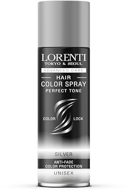 LORENTI TOKYO & SEOUL Color Haarspray Silver - 150ml - Haar Farb-spray zum Verkleiden & Schminken für Karneval, Fasching, Halloween & Motto-Party - Haarfarbe Auswaschbar - Color Hair Spray