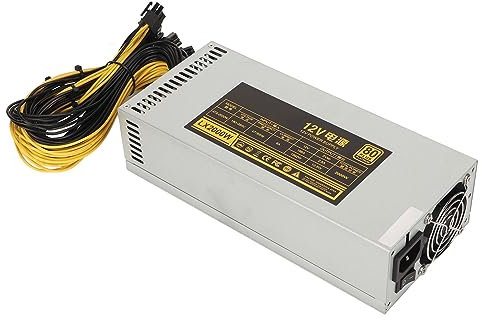Puissance Minière PC, 2000 W, Prise en Charge de 8 Cartes GPU, Alimentation Minière PC Monocanal 2U, Arrêt Automatique pour PC