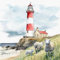20 Servietten Maritim Schafe am Leuchtturm als Tischdeko. Papierservietten mit Motiv. Auch für Decoupage und Serviettentechnik 33x33cm