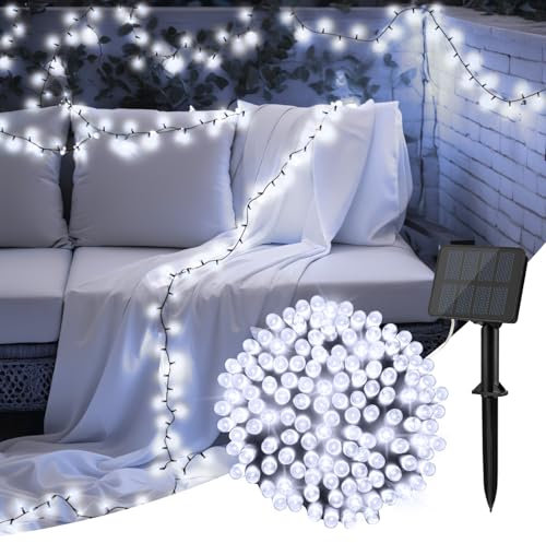 cshare Solar Fairy Lights Outdoor, 5M 50 LED Solar Fairy Lights 8 Modes Waterproof String Lights for Garden,Yard,Christmas Tree,Bedroom Indoor/Outside Decorations(Cool White)