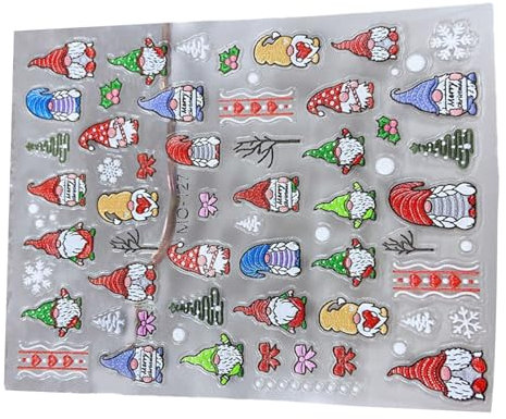 3D Embossed Christmas Glitter Nail Art Stickers Decals Self-Adhesive 5D Snowflake Winter Holiday Nail Supplies Nail Art Christmas Nail Stickers For Nail Art Christmas