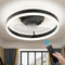 Ventilator Deckenleuchte LED Schlafzimmer Deckenventilator mit Beleuchtung, 3 Farbtemperatur Deckenventilator mit Lampe, Fernbedienung Leise Modern Dimmbar Ventilator Deckenlampe (Schwarze,40cm)
