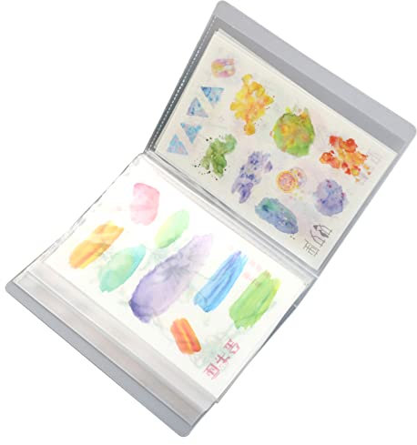 40 Pages A6 Mini Livret de Rangement, Sac à Documents, Classeur, Pochettes pour Cartes de Visite, Pochettes pour Cartes Photo Ultra Transparentes, Feuilles de Protection