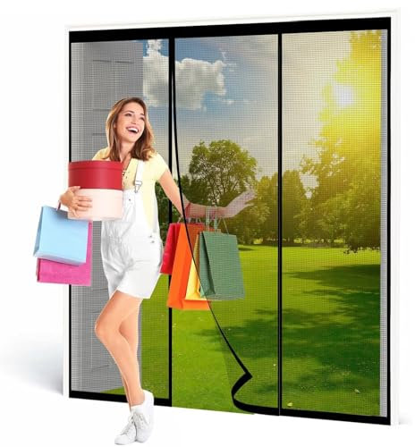 Magnétique Moustiquaire pour Porte Sans Percage 225x270cm Noir Rideaux Fenêtre Aimantée Sans Perçage MagnéTique Porte Rideau Moustiquaire Fenetre Rideau Anti Mouche Moustiquaire