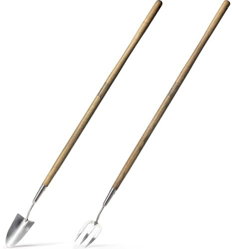 Jamieson Brothers Gardening Stainless Steel Multi Tool Set for all your gardening needs (Long Handled Fork and Trowel)