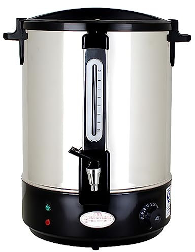 LXWKAI Isolierter Getränkespender für die Gastronomie, großer Warmwasserboiler aus Edelstahl mit Wasserhahn, Temperaturregelung von 30-110 °C für das Home-Party-Büro-Café,15L