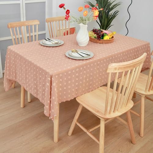 Stfery Nappe Rectangulaire Fete 140x180 Rose Polyester Nappe Waterproof