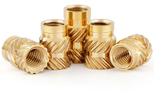 M6 Insertos roscados,50 piezas M6*7 * 8 Inserto de conjunto de calor de Latón C3640,tuercas de hardware de rosca hembra estándar para componentes de plástico e impresión 3D