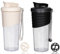 OUOUMUF 2 Stück Protein Shaker mit TRITAN Rührball eiweiss shaker shaker für proteinshakes- für super cremige Fitness Eiweiß Shakes,shaker proteinshaker 700ml (Schwarz und Weiß)