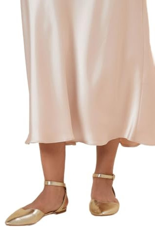 Dorothy Perkins Poppy Pointed Ankle Strap Ballet Pumps, 6, Gold