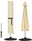 Aipwerer Copri Ombrellone da Giardino, Copertura per Ombrelloni Esterno, Impermeabile, Antivento, Anti-UV con Cerniera e Palo per Ombrelloni a Braccio Decentrato Beige 280X60X60cm