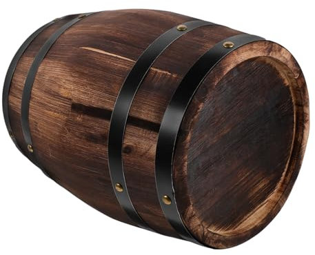 Cabilock Eichenfass-Dekoration bierfass Bier Eimer holzkübel holzmöbel holzdeko Whisky Pflanzer rustikales Weinfass blumenbank zierleisten Holz Retro-Holzfass Weinfass-Dekoration hölzern