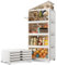50L*4 Tier Stackable Storage Boxes with Lid, Flip-Door Plastic Storage Boxes on Wheels, Foldable Collapsible Plastic Drawers Folding Bins Containers for Home Wardrobe Office Organisation