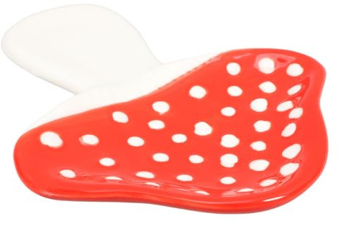 MUCKLILY Mushroom Shaped Ceramic Spoon Holder Creative Utensil Rest for Kitchen Counter and Stove Decor for Home and Restaurant Versatile Kitchen Accessory