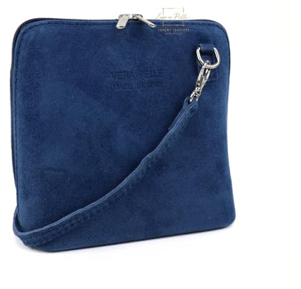 Lusso in pelle Small Genuine Italian Suede Leather Handbag with Detachable Straps - Handmade Suede Crossbody Bag - Elegant Women's Handbag