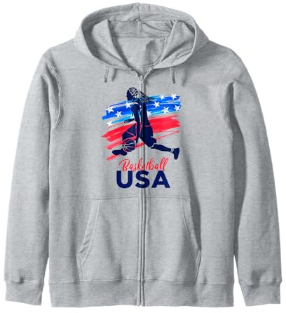 Damen Basketball USA Support Team Shirt Basketball Lover Kapuzenjacke