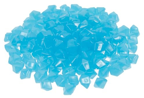 SHINEOFI Pierres Lumineuses Décoratives 400 Pcs en Résine Bleue Phosphorescente, Cailloux Décoratifs pour Aquarium et Jardin, Gravier Incandescent pour Allée, Piscine et Décoration