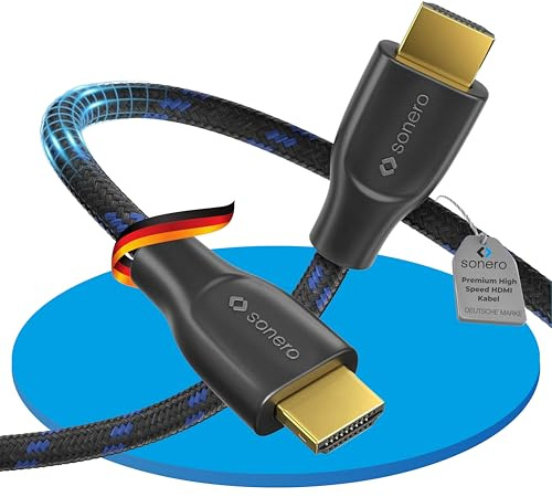 Sonero Premium High Speed HDMI 2.0 Kabel mit Ethernet, 4K HDR, Nylon, 1m | Unterstützt HDMI 2.0 mit 18 Gbps, ARC, CEC, 3D Full HD, Deep Color und 4K Ultra HD bei 50/60 Hz