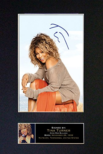 TINA TURNER Signed Autograph Mounted Photo Reproduction PRINT A4 Rare Perfect Birthday (297 x 210mm) #245 (Mount & Print (Not Framed))