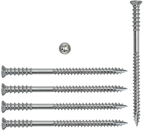 Lot de 200 vis d'ajustement 6 x 80 mm - Vis de réglage pointe fraisée Torx galvanisées