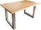 DELIFE Esszimmertisch Edge Akazie Natur 140x90 Edelstahl Breit Live-Edge