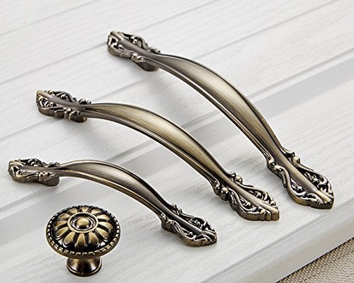 Angela-homestyle™ Vintage Möbelgriffe Antikbeschlag Schubladengriff Möbelgriff Schrankgriff Zierteile Mit Schrauben (Antik Grün, 128mm)