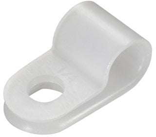 sourcing map 50Pcs Nylon R-Type Cable Clamp Organizer Cord Clips for Wire Management 6.4mm White CC-1