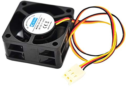 Rhombutech® Flüsterleiser Lüfter, 40 x 40 x 20 mm mit Gleitlager DC12V 0.07A, 3 Pins Stromanschluß (1X 40/40/20) …