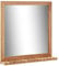 vidaXL Walnussholz Massiv Badezimmerspiegel mit Ablage Badspiegel Wandspiegel Spiegel Hängespigel Kosmetikspiegel Flurspiegel 60x12x62cm Natur