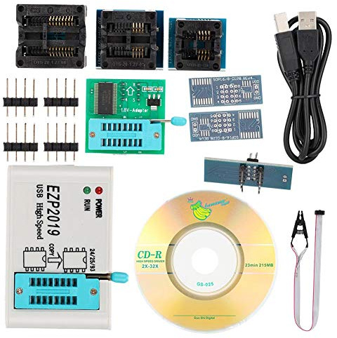 Tosuny Hochgeschwindigkeits-USB-SPI-Programmierer EZP2019 mit 4 getesteten Basen für Block 24-EEPROM, für 25 Flash 93-EEPROM usw.