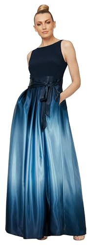 S.L. Fashions Damenkleid aus Satin, lang, für die Brautmutter, mit Taschen, formelles Partykleid, in normalen und Kurzgrößen