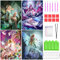 Diamond Painting 4er Set, BOZHZO Sprite Muster Bilder, 5D DIY Diamant Malerei Kinder Erwachsene Crystal Art Diamond Painting für Haus,Wand Und Eingang Dekoratione