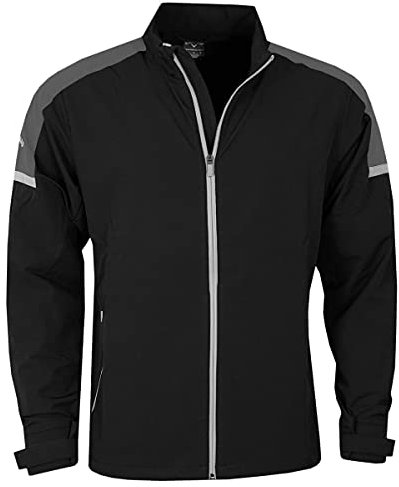 Callaway Golf Mens Shoulder Block Golf Wind Jacket - Caviar - S