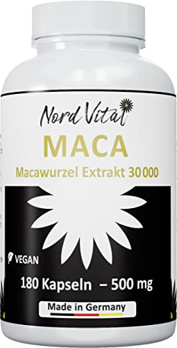 Maca Extrakt - HOCHDOSIERT! - 30.000 mg Maca pro Tagesdosis - 180 Kapseln - 1500 mg 20:1 Extrakt - Vegan - ohne Zusätze - deutsche Produktion
