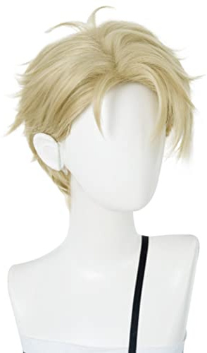 GZIRUE Goldgelb Kurz Perücke Haar für Loid Forger Cosplay Wig Anime Kostüm with Wig Cap