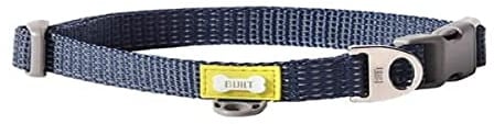 BUILT PET NightSafe Reflective Adjustable Dog Collar, Helps you See Animals in the Dark, High Visibility Evening & Winter Dog Walking Safety Collar with Light Reflecting Trim, Medium, 35 – 51cm, Blue